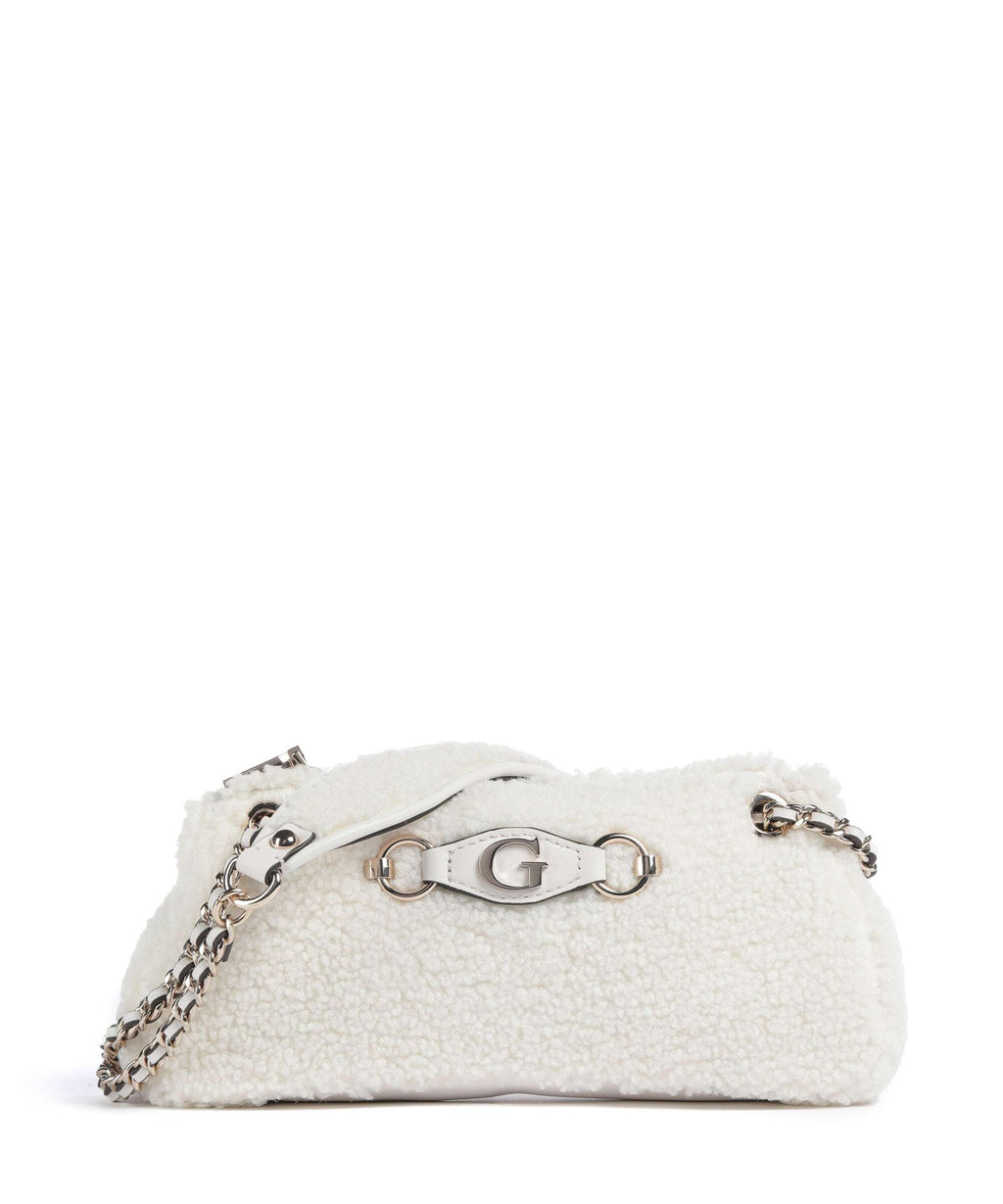 Guess Aslia Shearling Shoulder bag white