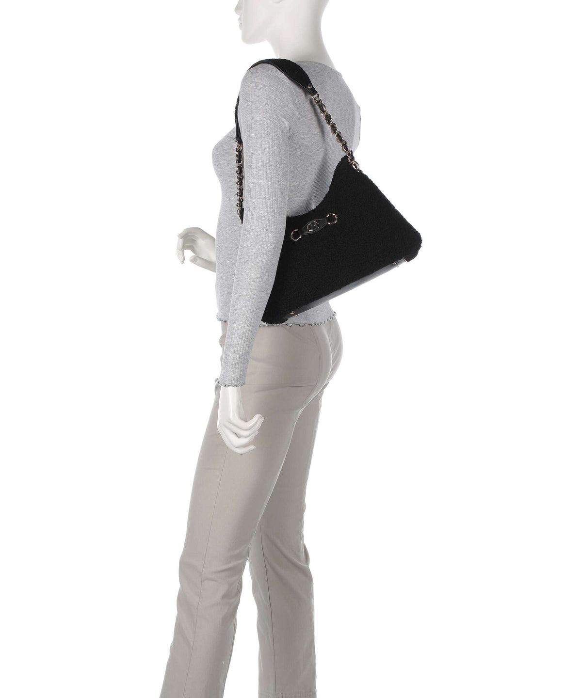 Guess Aslia Shearling Shoulder bag black