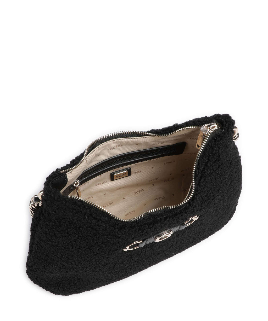 Guess Aslia Shearling Shoulder bag black