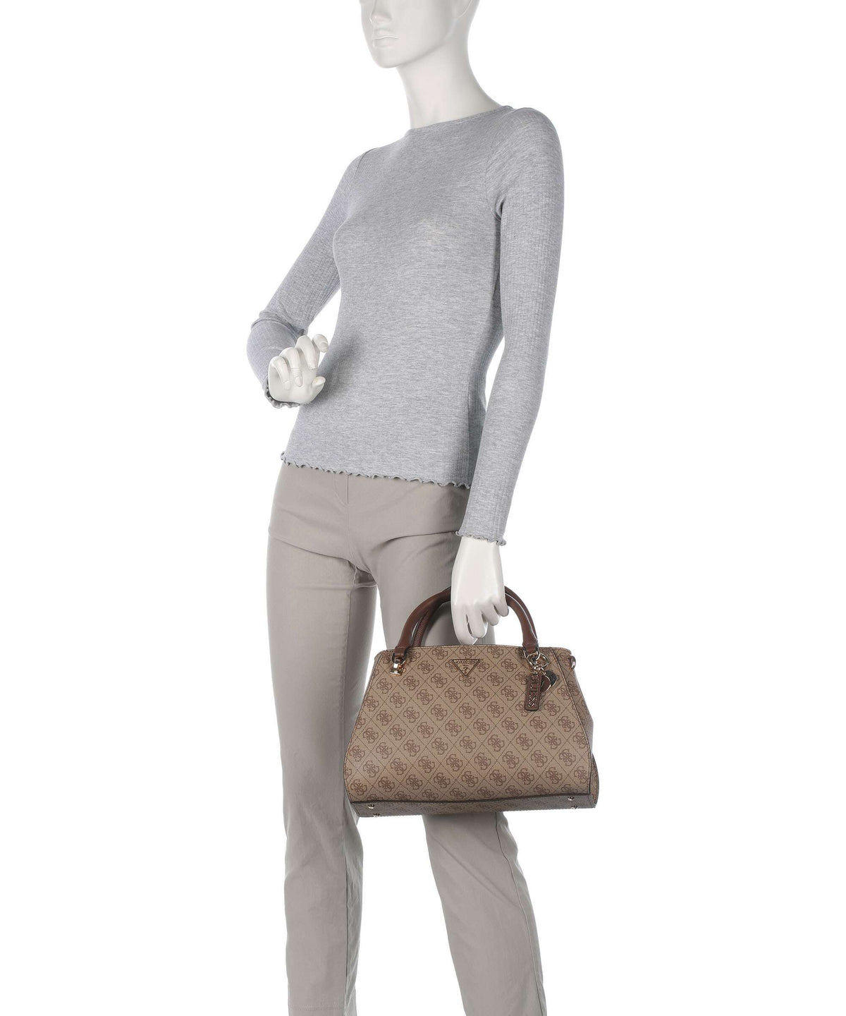 Guess Noelle 4G Basique Logo Handbag latte logo/brown