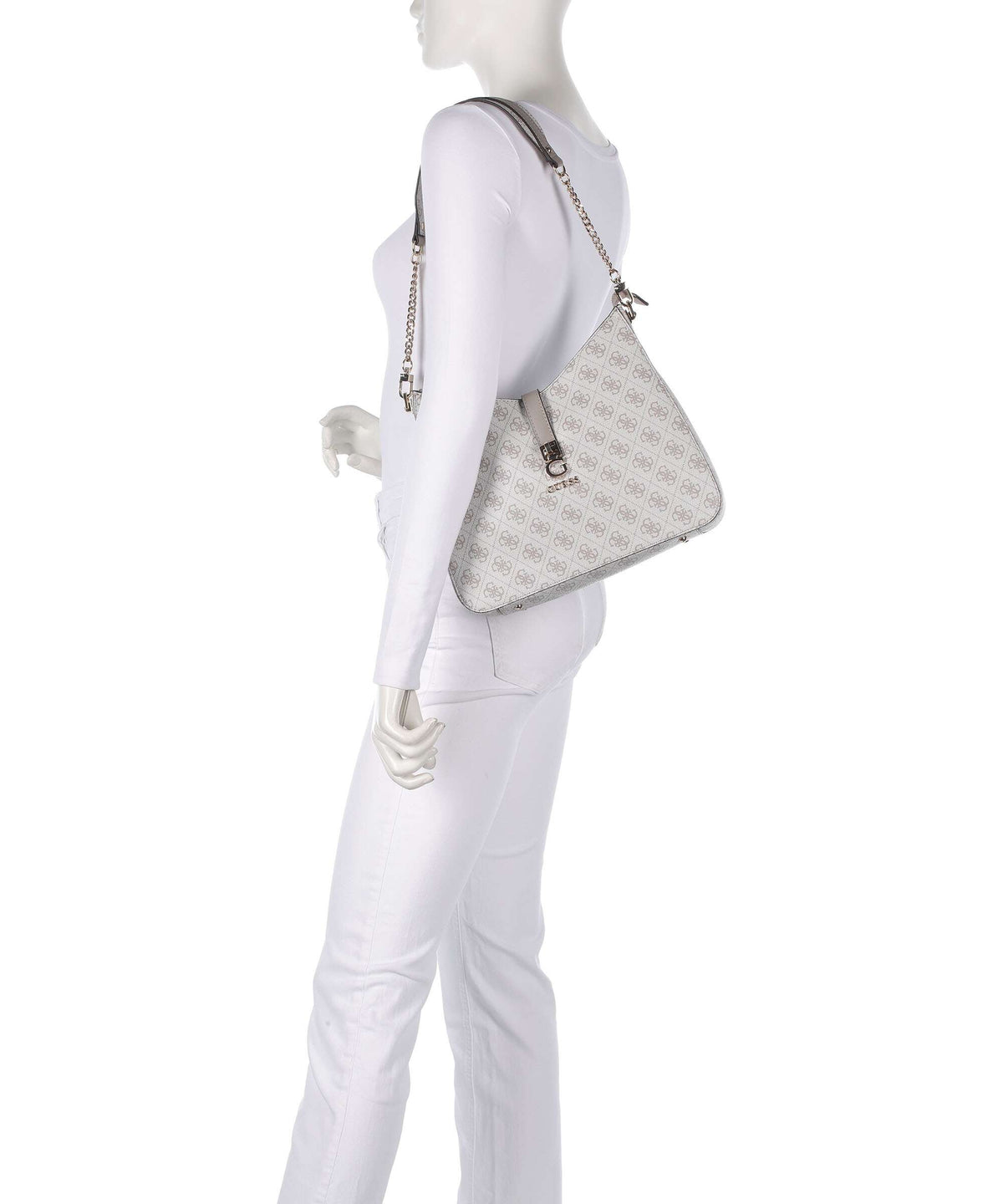 Guess Zamira Shoulder bag dark taupe logo