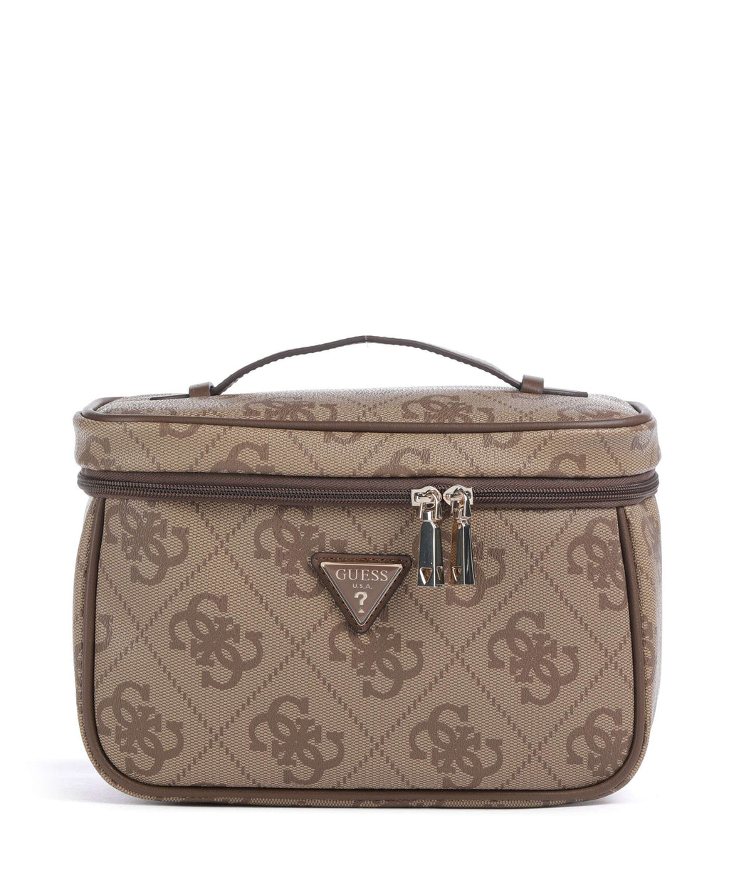 Guess Berta 4G Logo Toiletry bag latte logo/brown