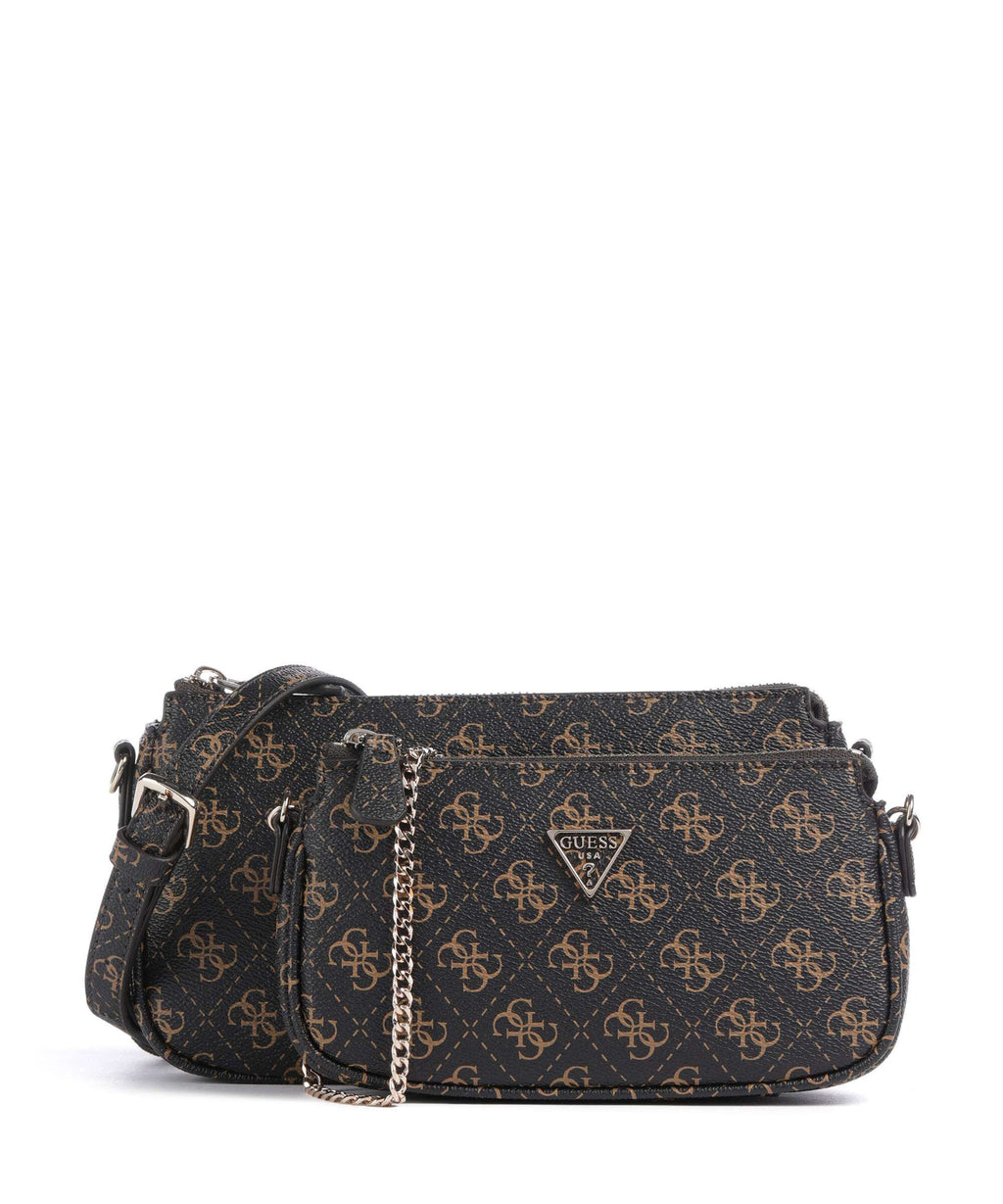 Guess Noelle Q Logo Shoulder bag brown logo