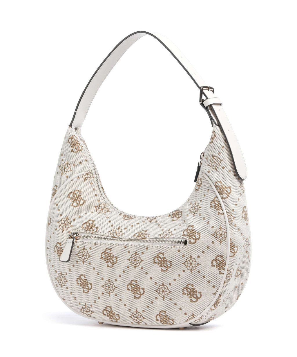 Guess Neda 4G Peony Logo Hobo bag offwhite logo