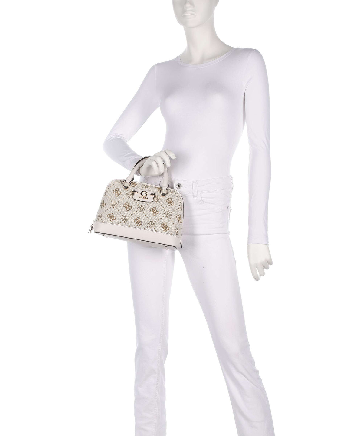 Guess Neda 4G Peony Logo Handbag offwhite logo