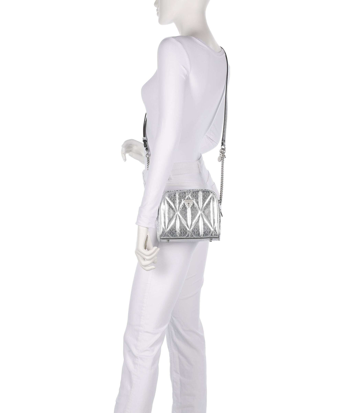 Guess Aldina G-Shine Crossbody bag silver