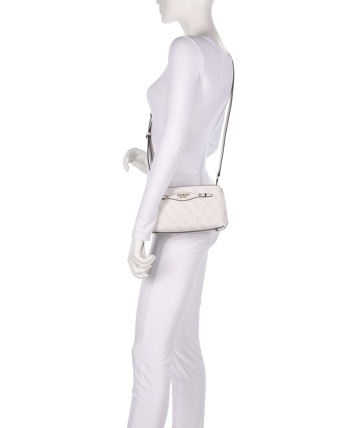 Guess Katya 4G Logo Crossbody bag white logo