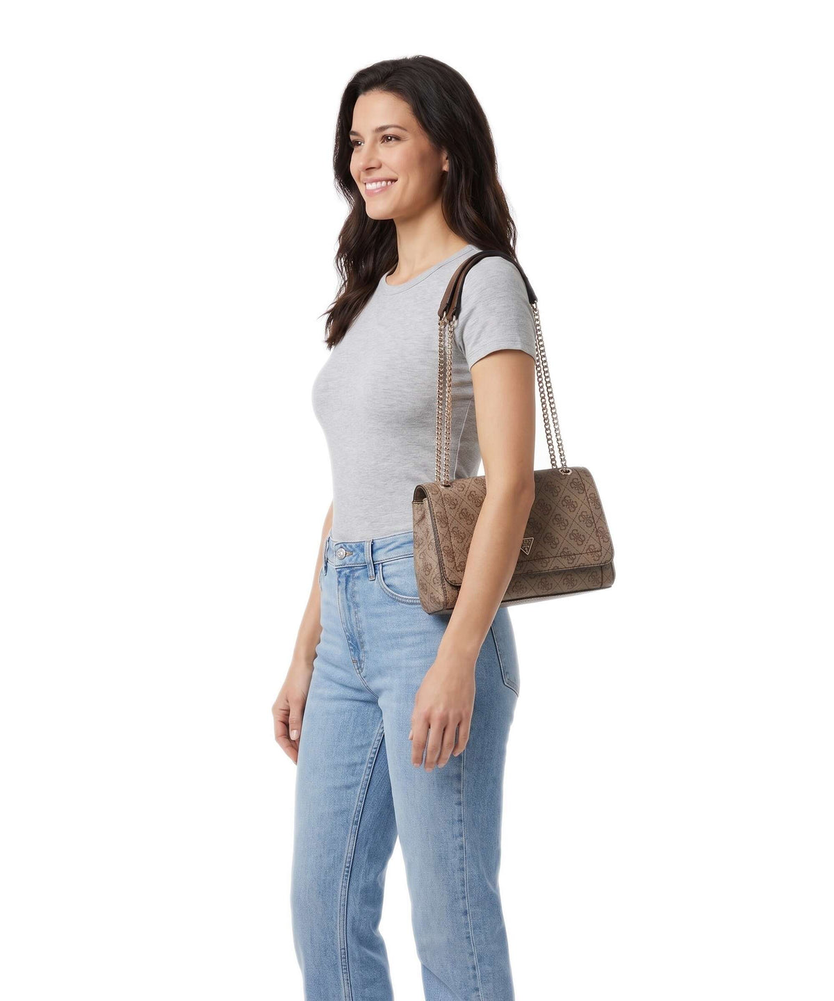 Guess Noelle Shoulder bag latte logo/brown