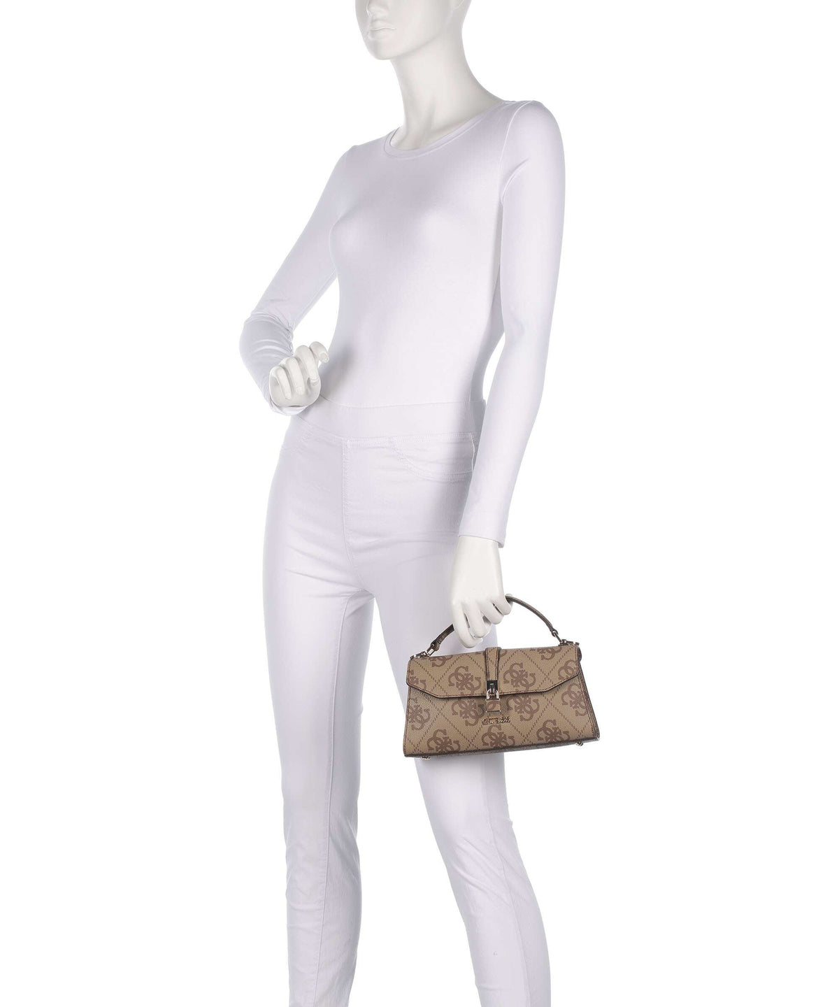Guess Queensland Big 4G Logo Handbag latte logo