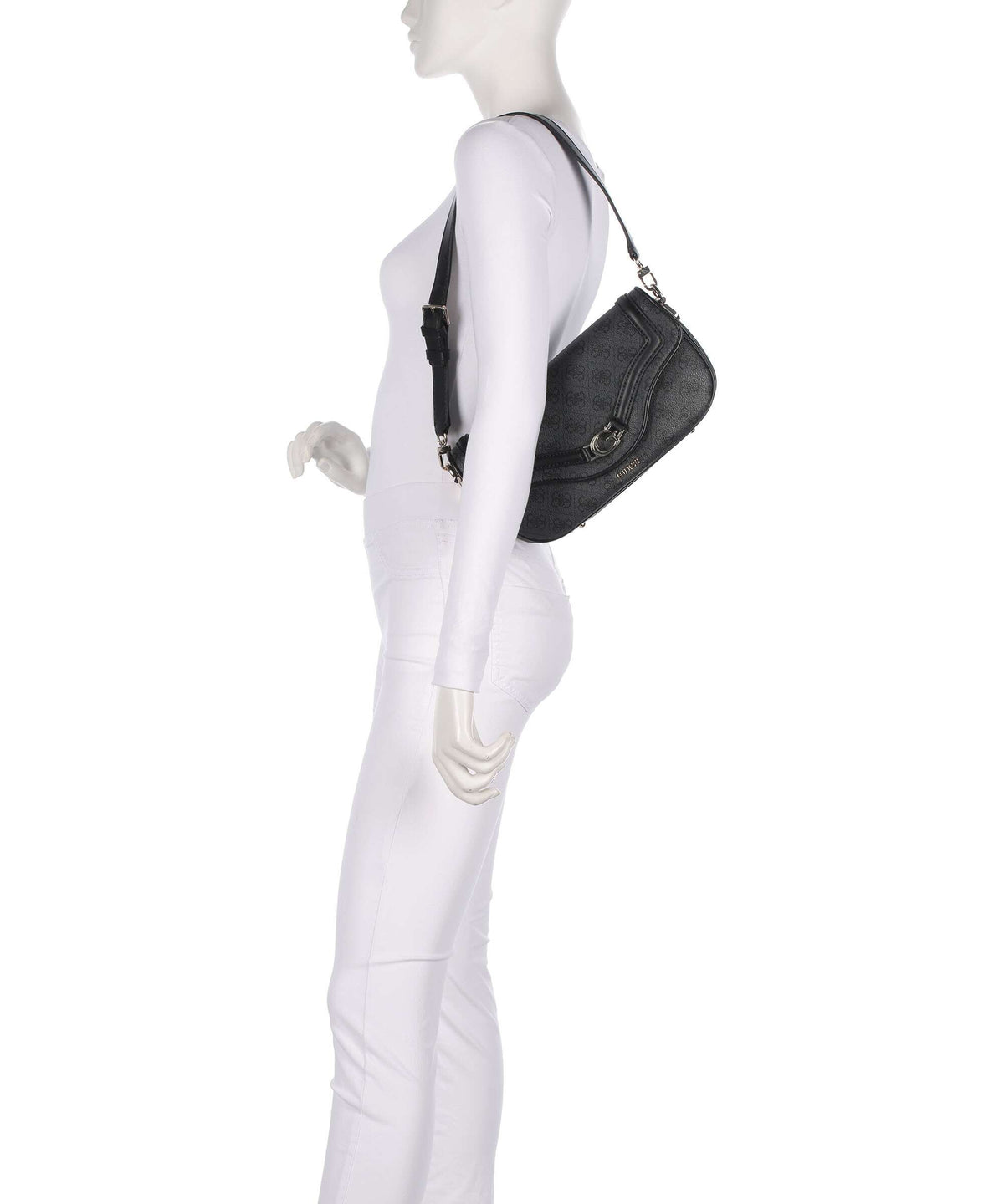 Guess Dea Shoulder bag coal logo