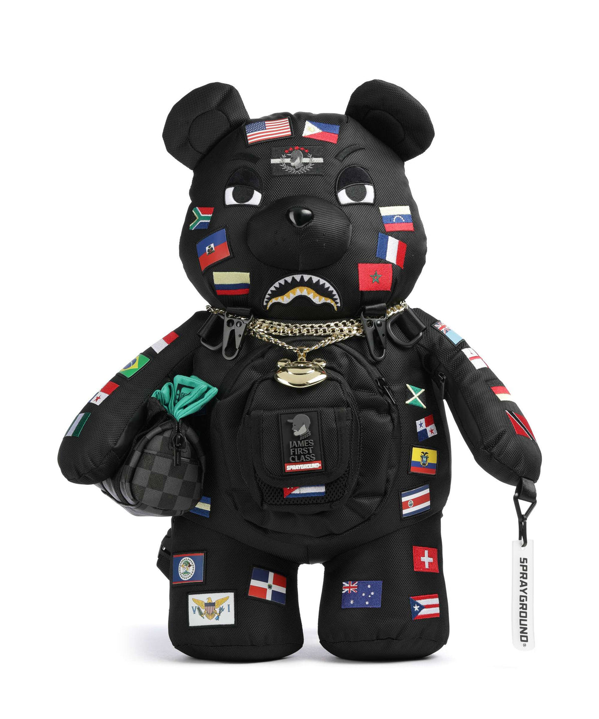 Sprayground James Flags Bear Backpack black