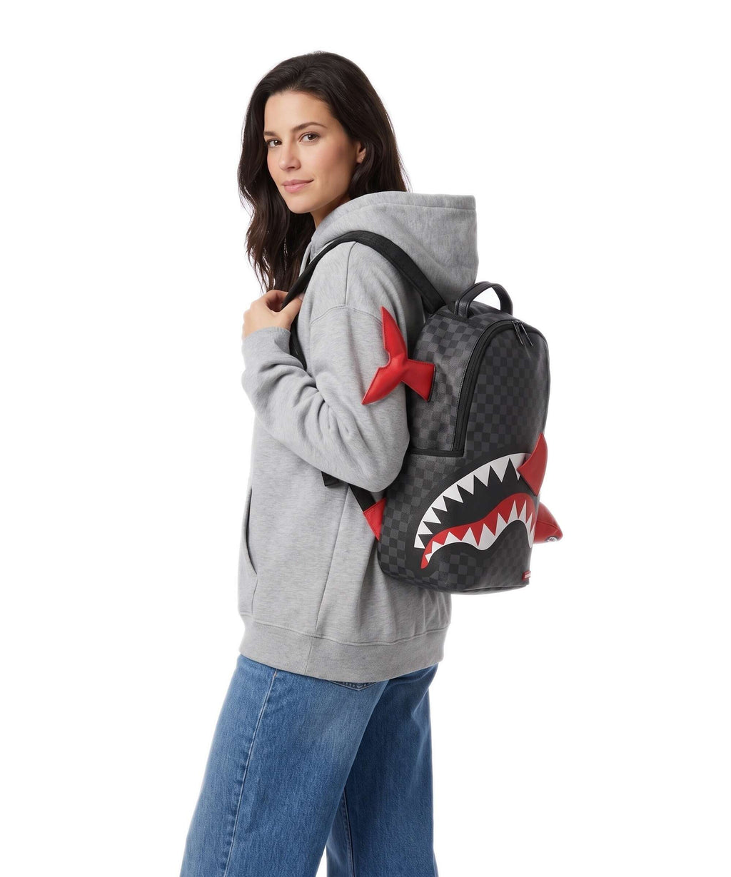 Sprayground Shark Smashed Through Backpack black