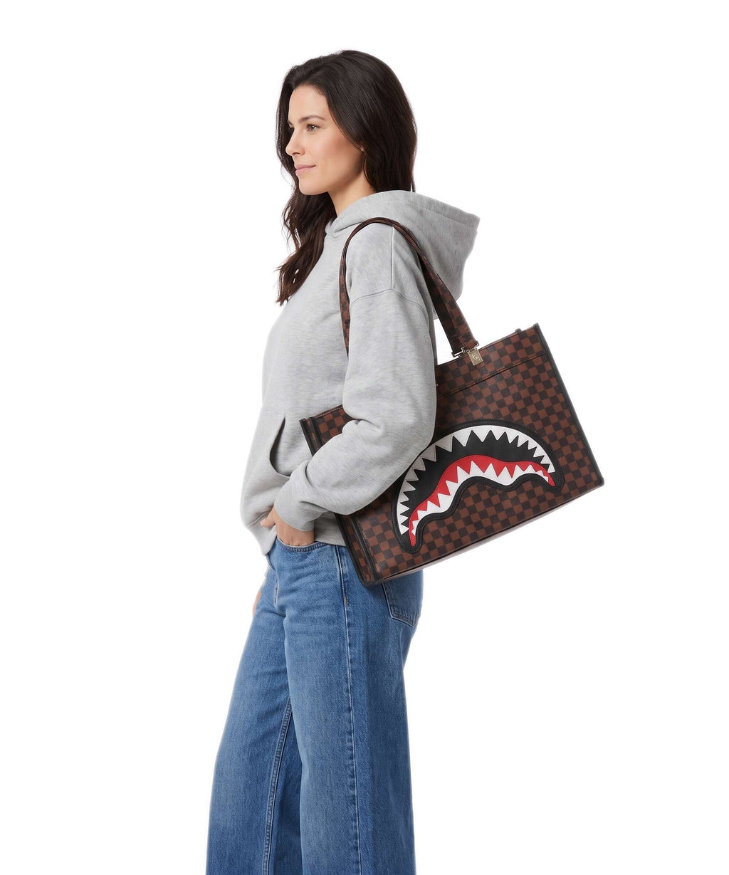 Sprayground Sawtooth Sharks in Paris Tote bag brown