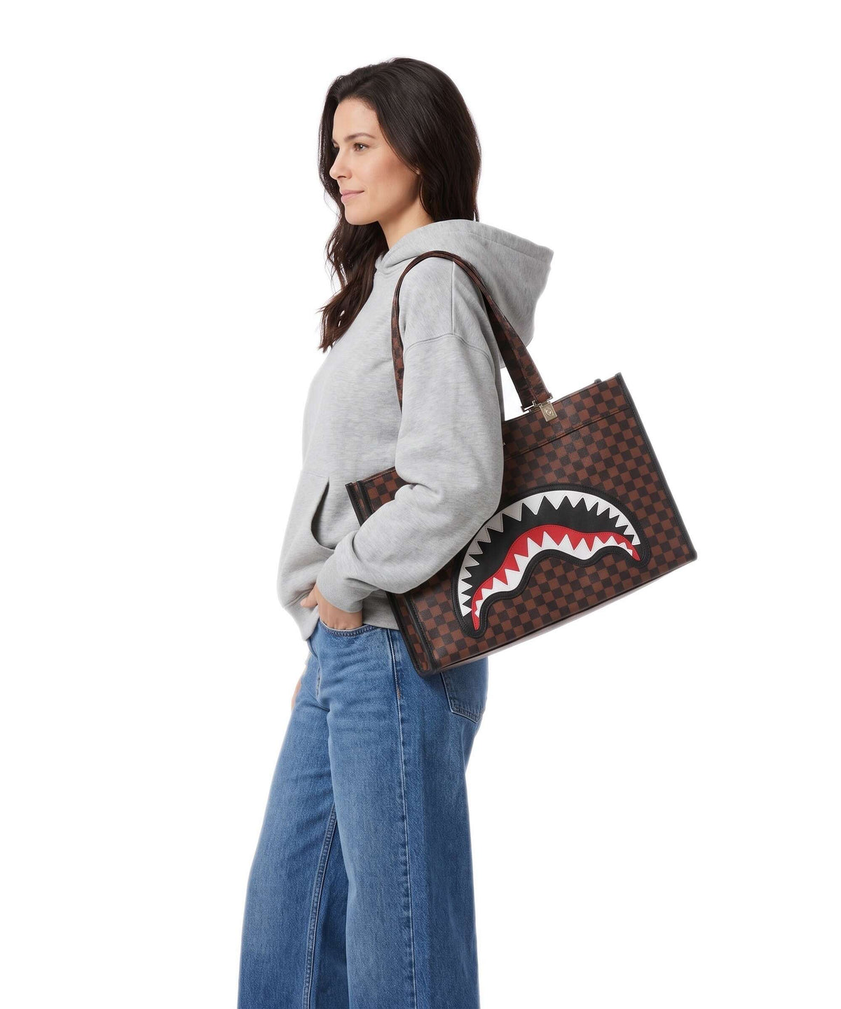 Sprayground Sawtooth Sharks in Paris Tote bag brown