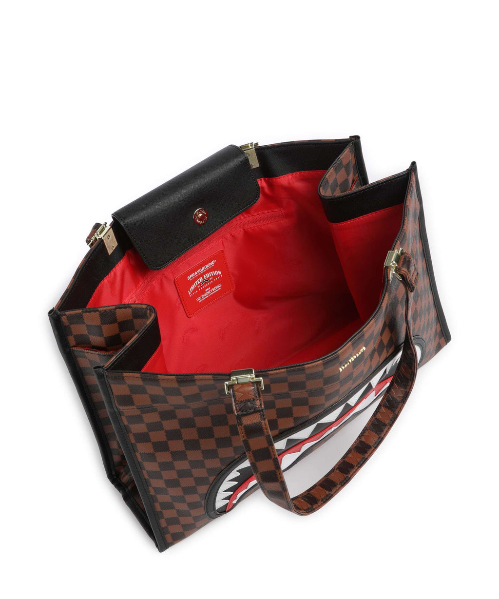 Sprayground Sawtooth Sharks in Paris Tote bag brown