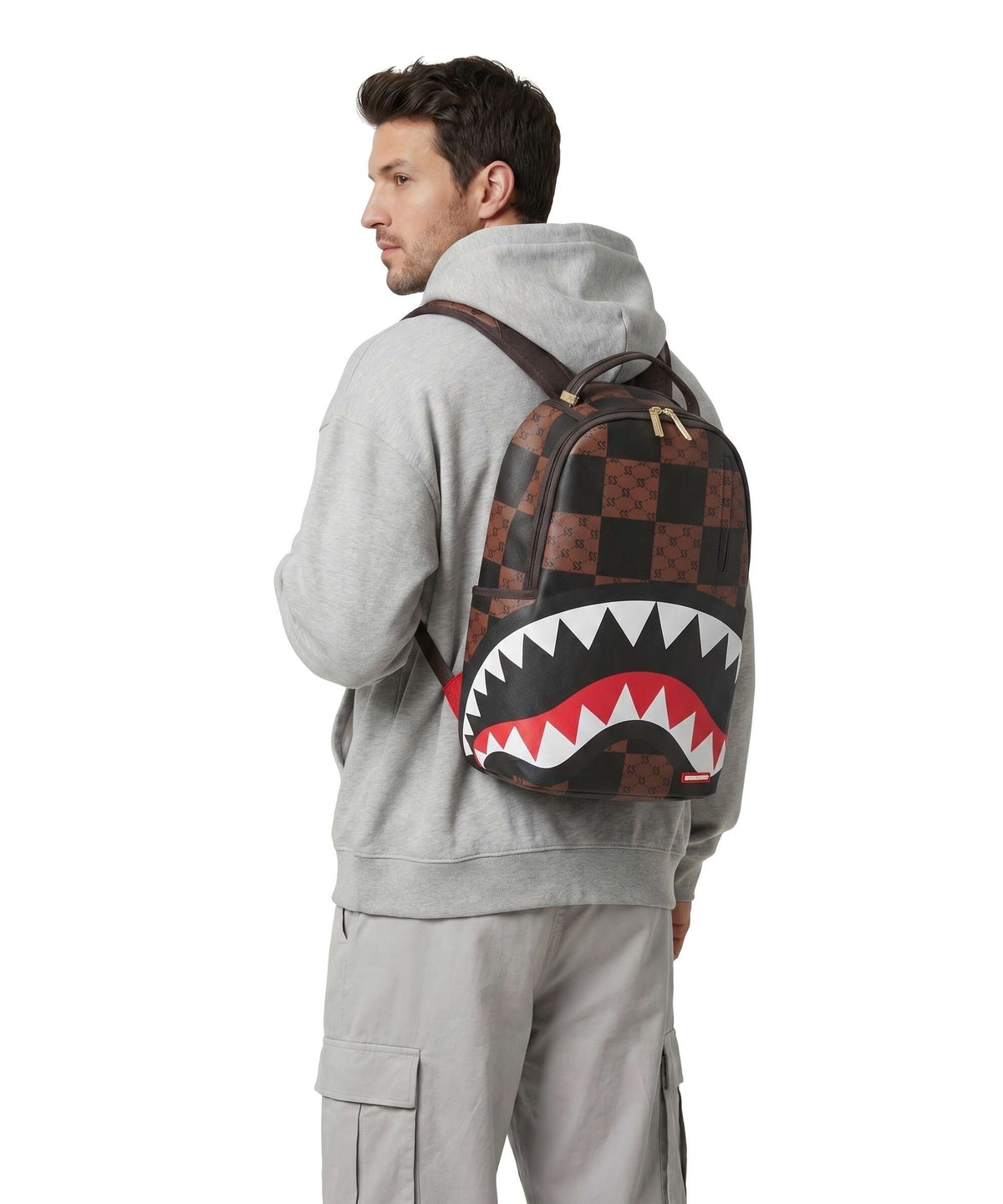 Sprayground Enlarged Check Paris Backpack brown