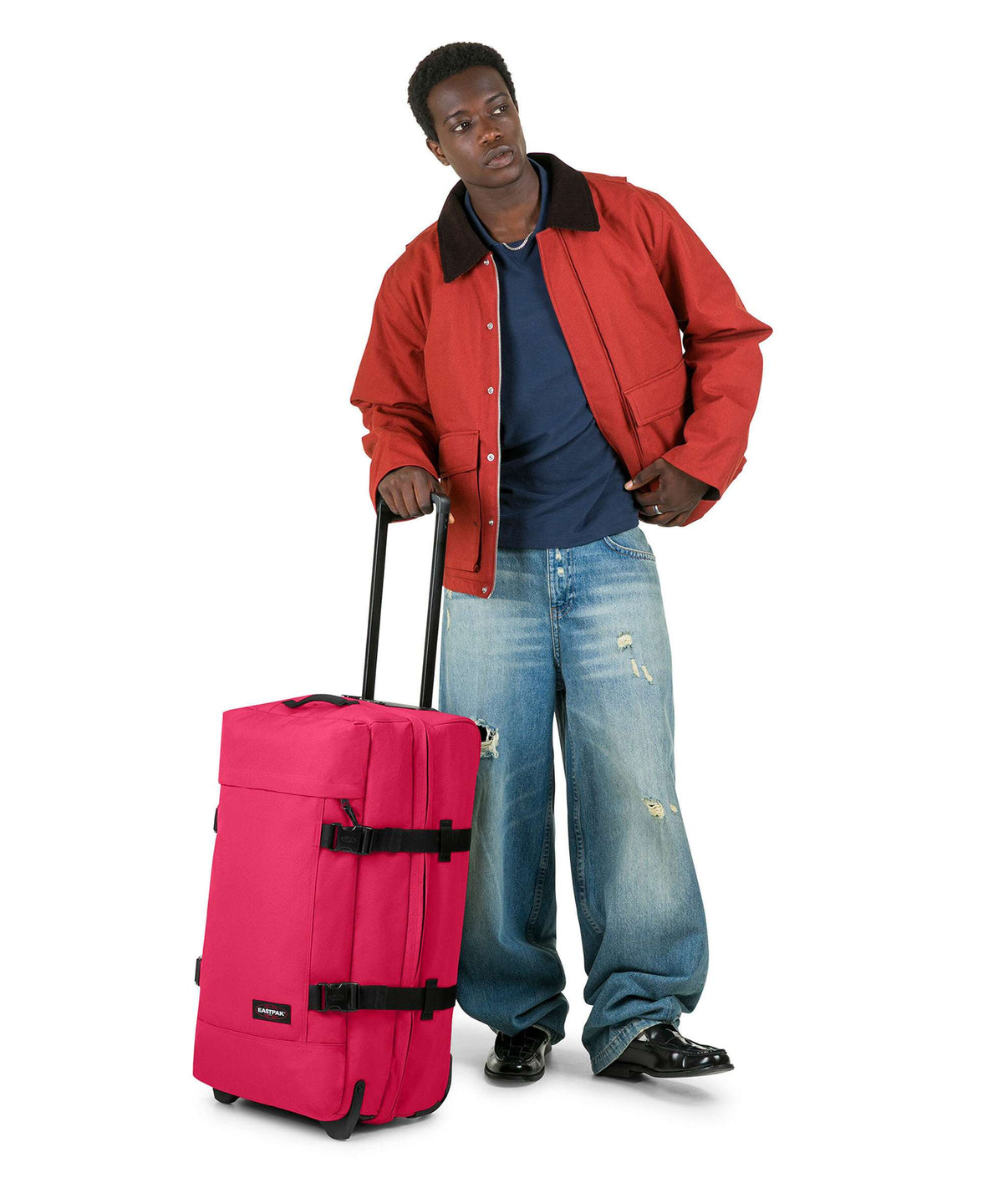 Eastpak Tranverz M Travel bag with wheels saffron red