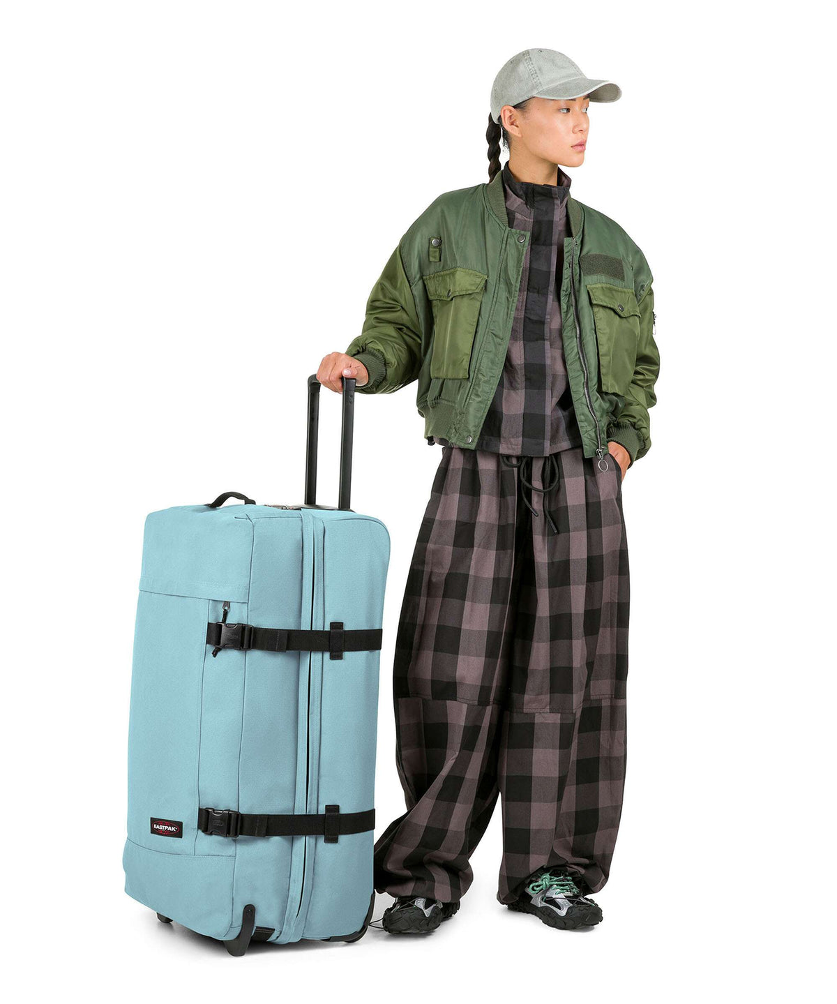 Eastpak Tranverz L Travel bag with wheels waterfall blue