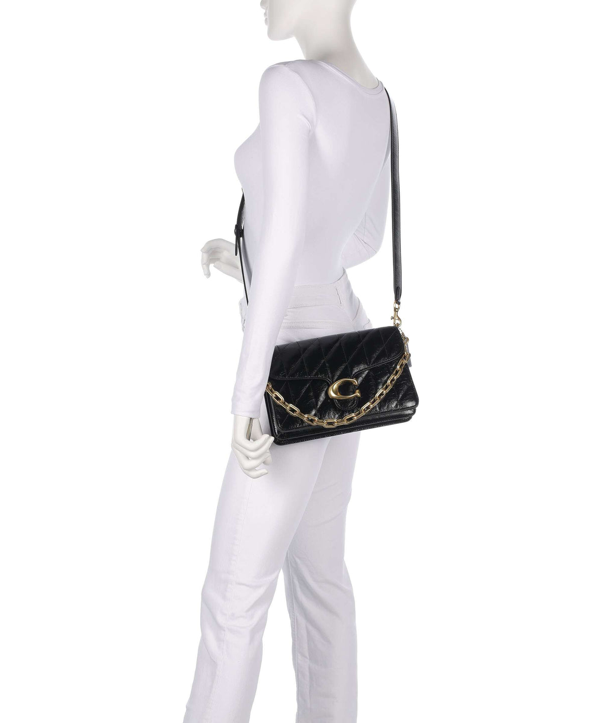 Coach Tabby Quilted Glazed Shoulder bag black