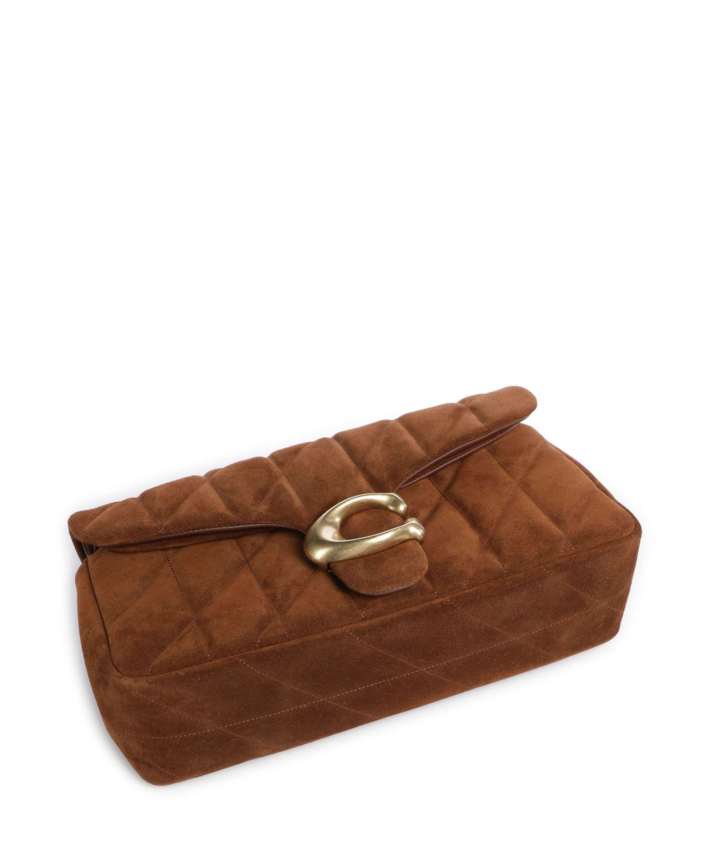 Coach Tabby Quilted Suede 26 Shoulder bag warm brown