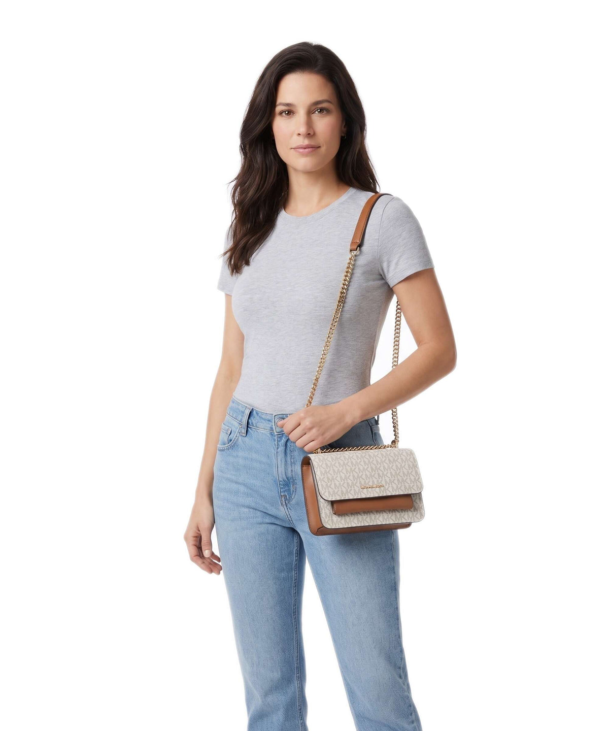 Michael Kors Claire Small Shoulder bag vanilla/acorn