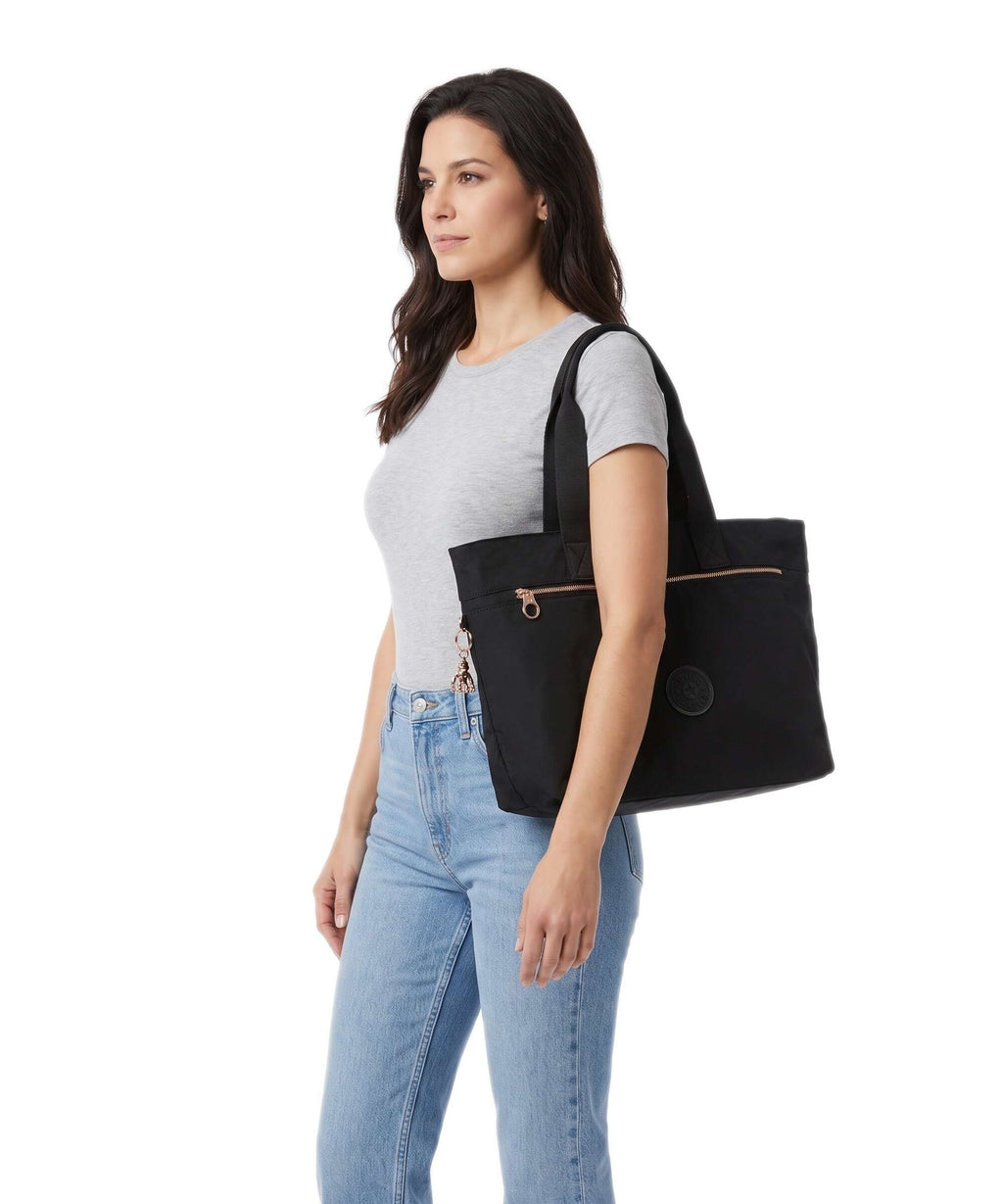 Kipling Charm Colissa Zip Tote bag black rose spice