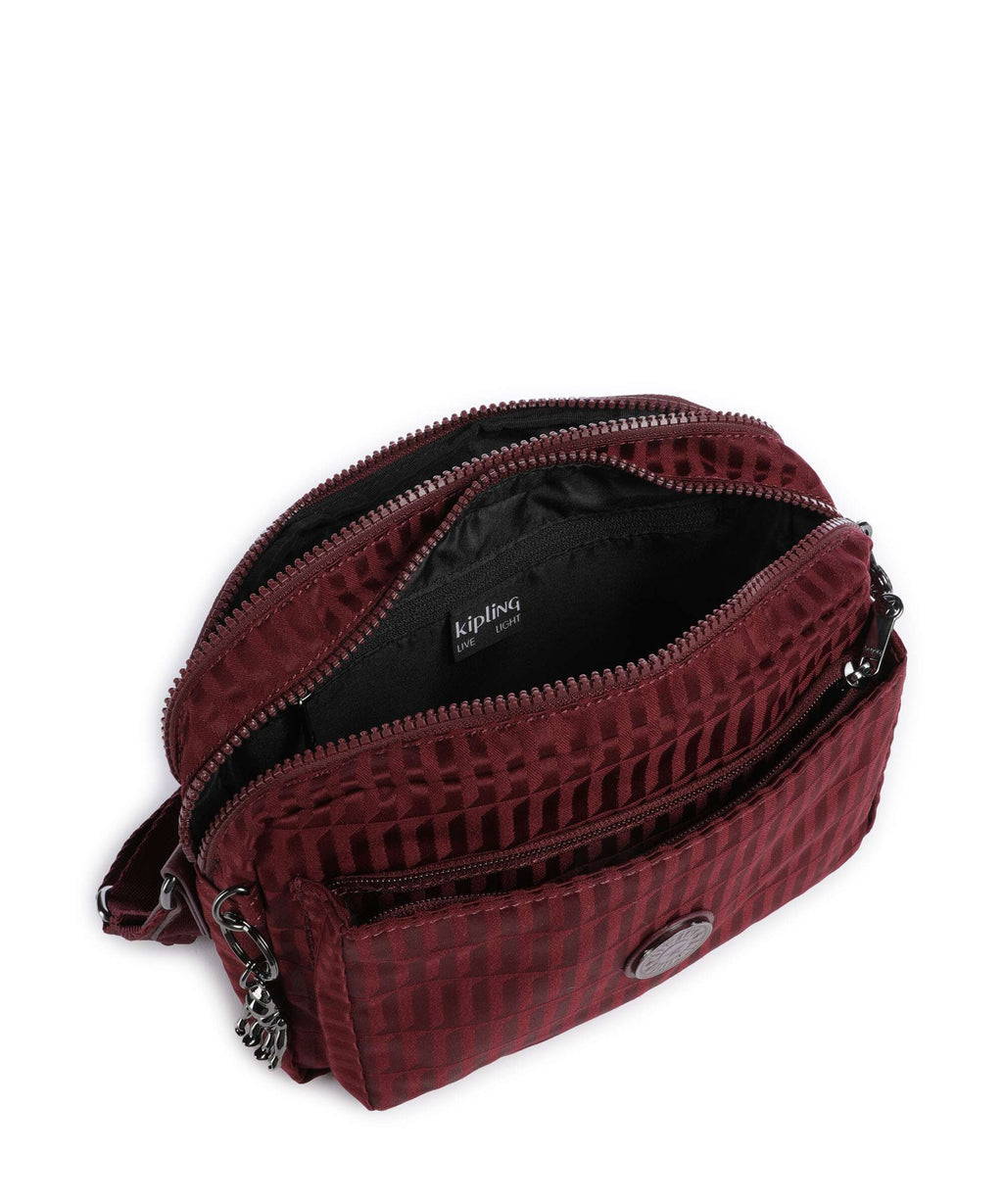 Kipling Elevated Abanu M Crossbody bag maroon tile