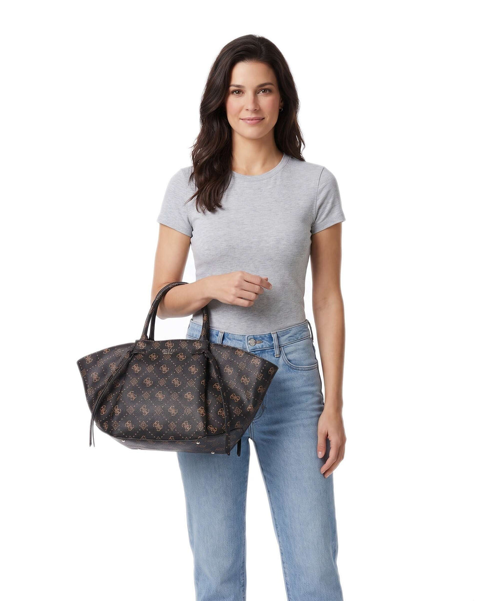 Guess Allegra Girlfriend Logo Handbag espresso logo