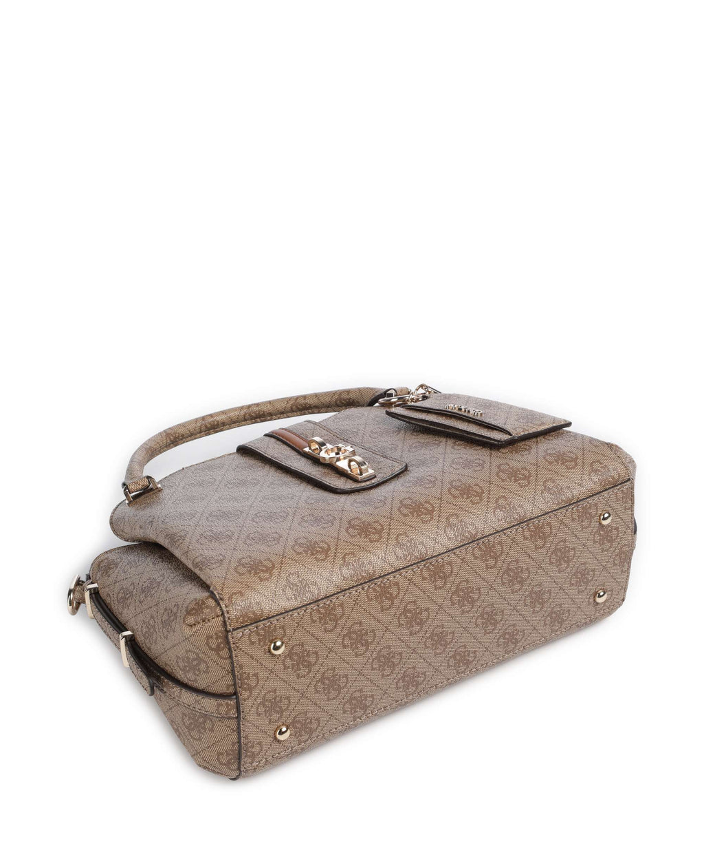Guess Yvonne Girlfriend Logo Handbag latte logo
