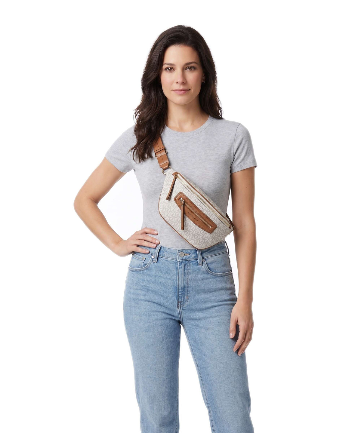 Michael Kors Jet Set Travel Medium Belt bag vanilla/acorn