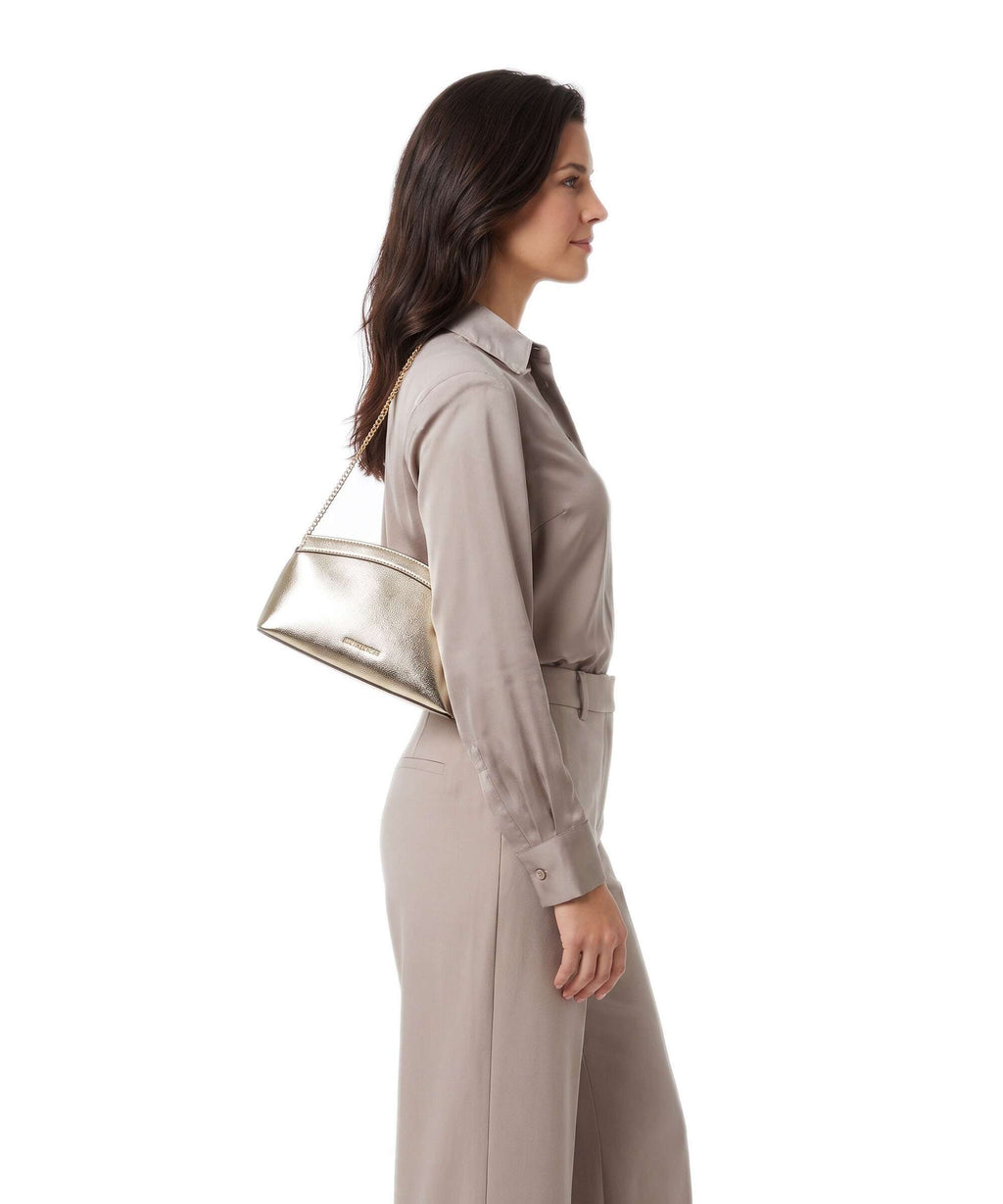 Michael Kors Athena Dome Chain Small Shoulder bag pale gold