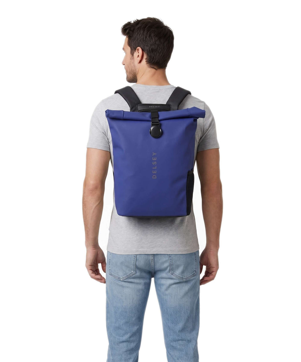 Delsey Paris Turenne Soft Rolltop backpack electric blue