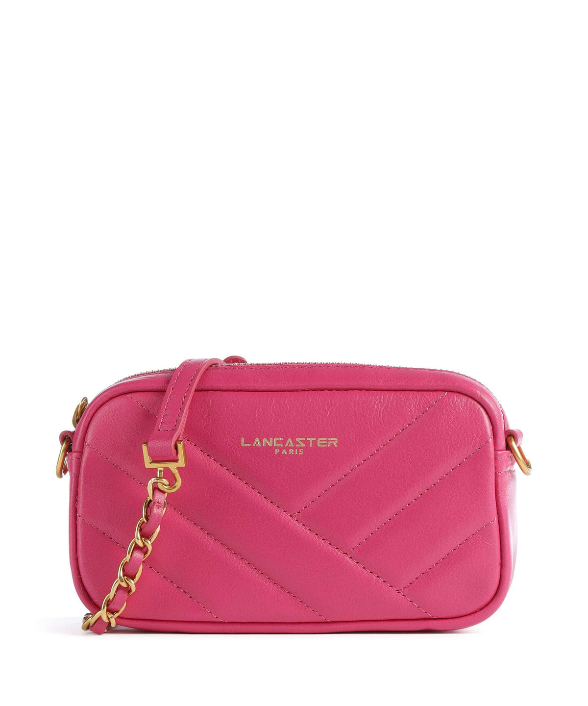 Lancaster Soft Matelassé Crossbody bag fuxia