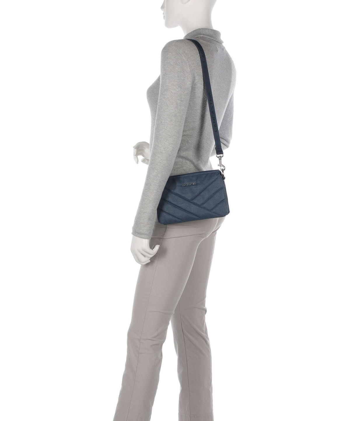 Lancaster Canvas Matelassé Shoulder bag bleufonc
