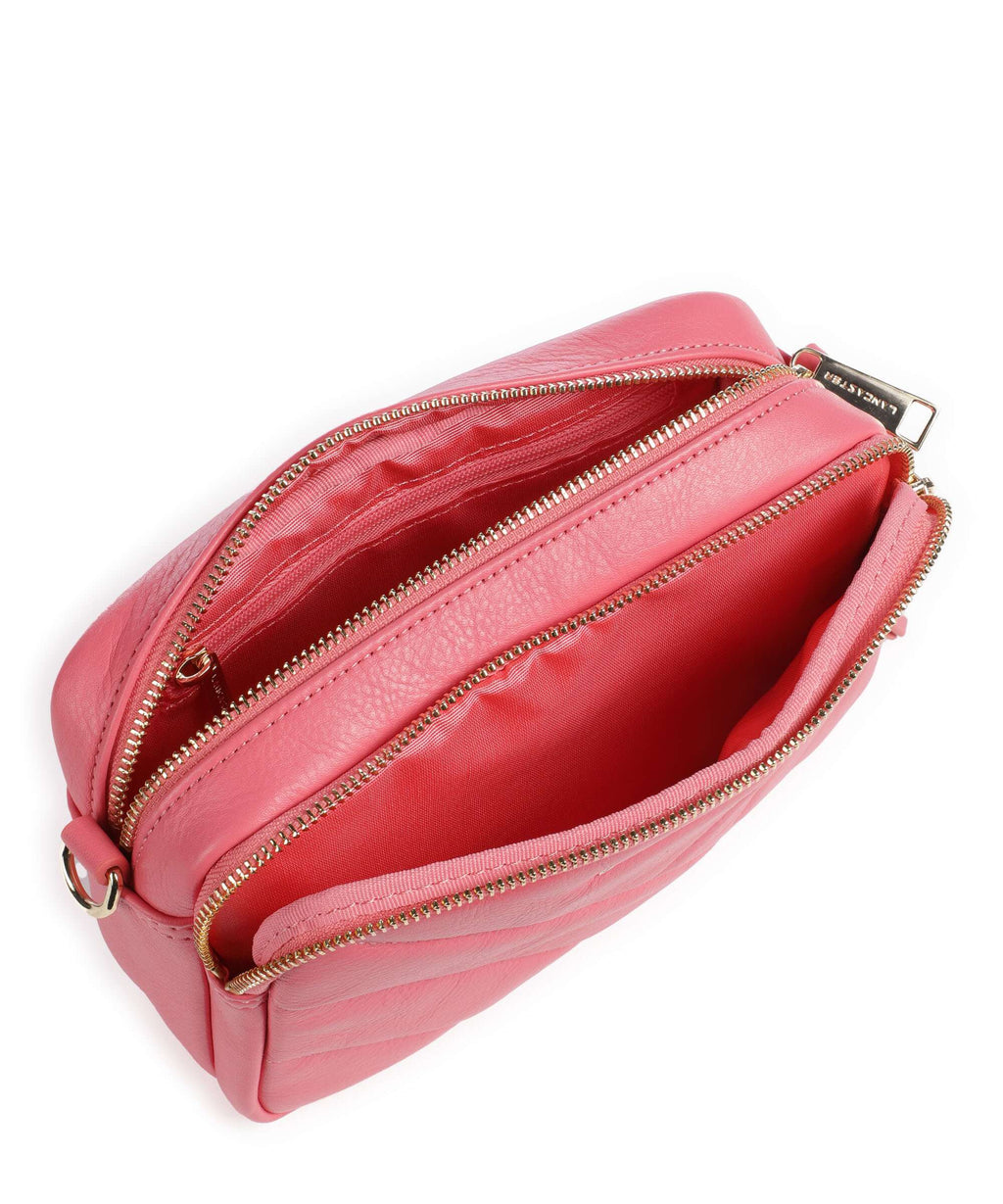 Lancaster Soft Matelassé Crossbody bag rose fonce