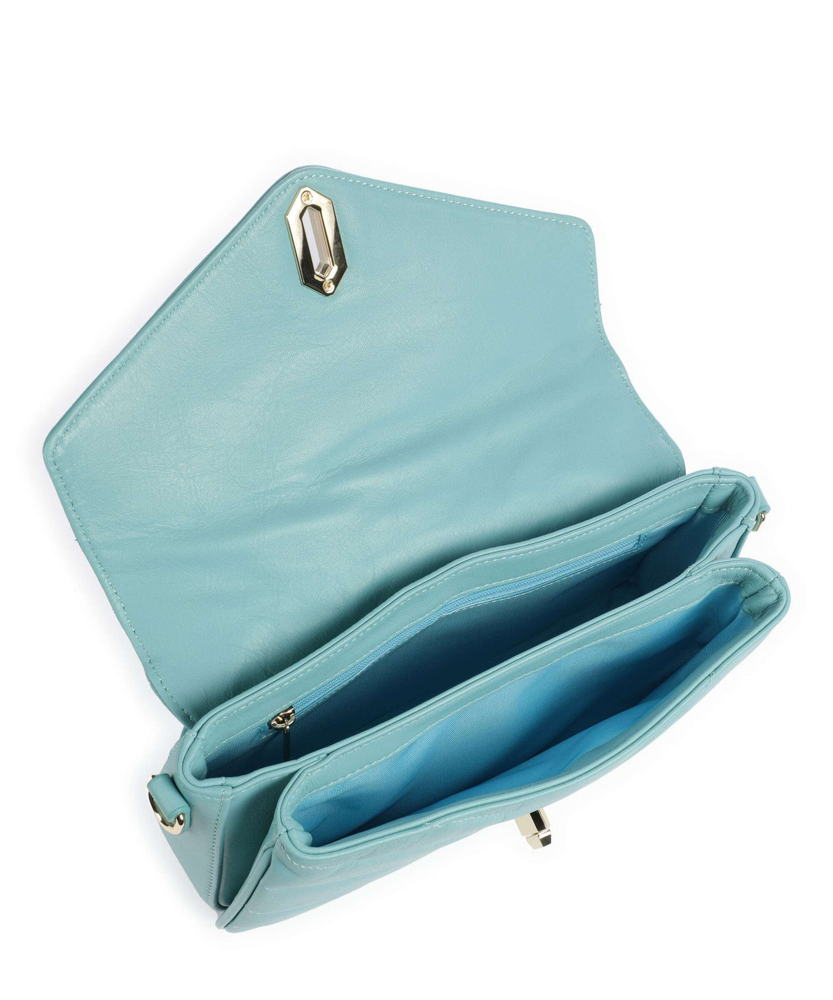 Lancaster Soft Matelassé Crossbody bag lagon
