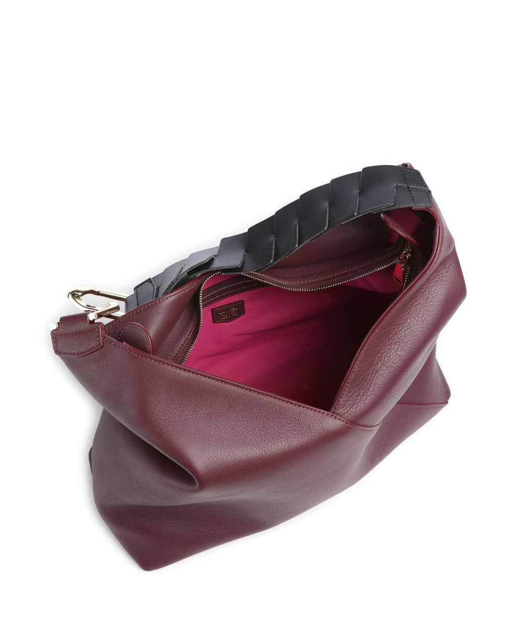 Lancel Pagode L Hobo bag cassis/black