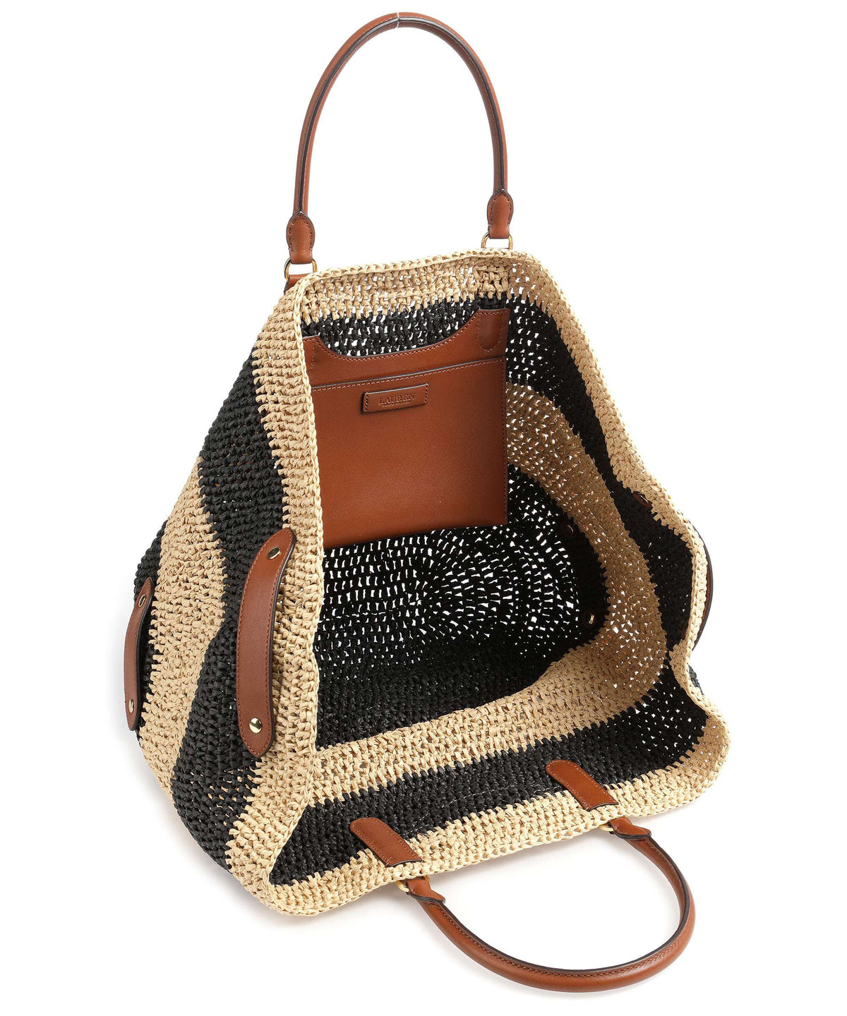 Lauren Ralph Lauren Daphney 40 Straw Handbag natural/black/lauren tan