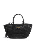 Lauren Ralph Lauren Daphney 20 Straw Handbag black