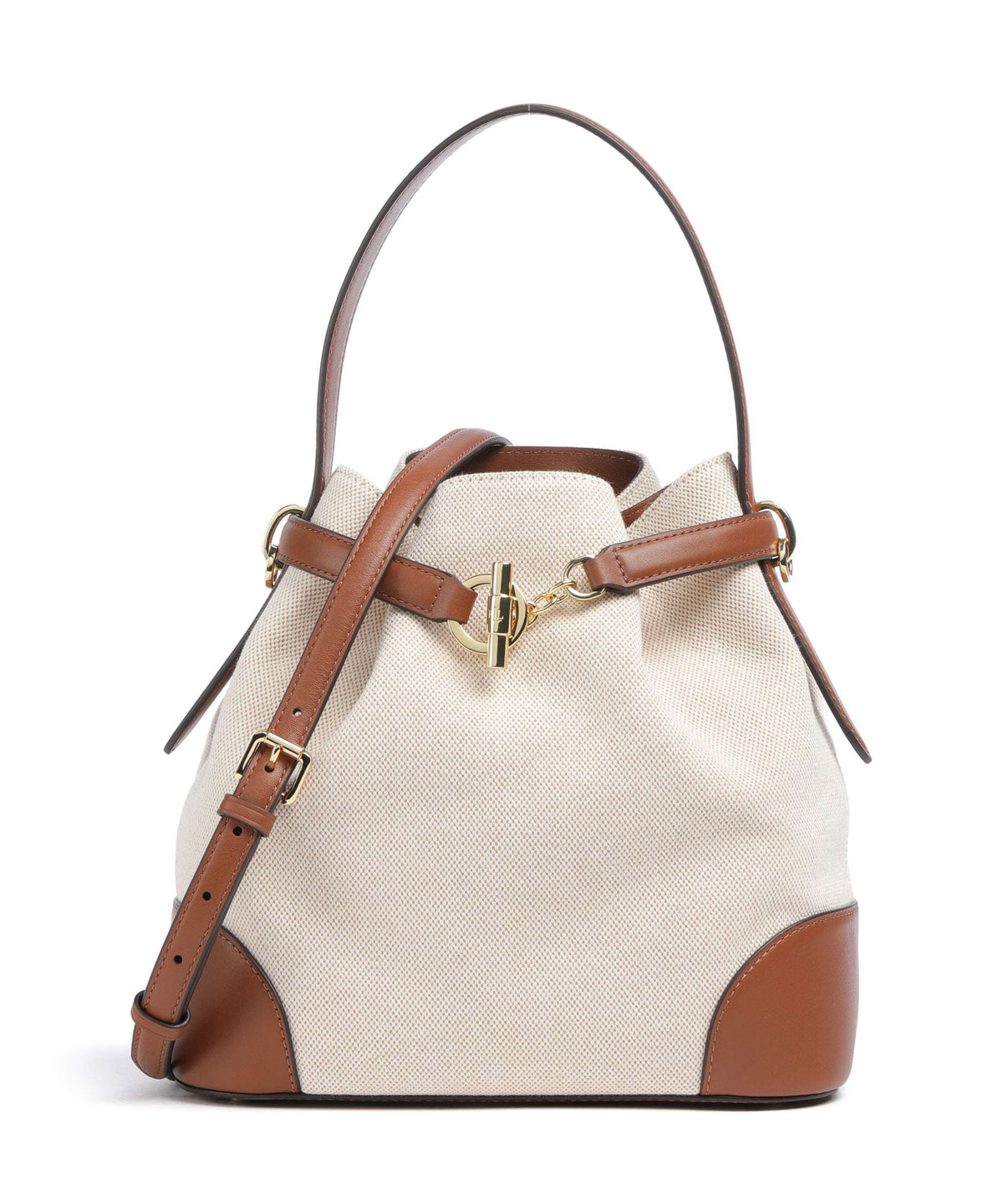 Lauren Ralph Lauren Blaike Medium Bucket bag natural/buff canvas/lauren tan