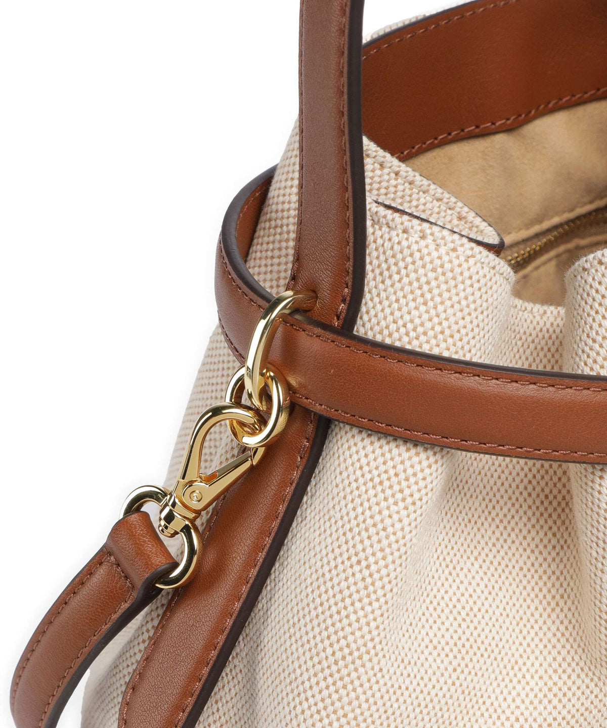 Lauren Ralph Lauren Blaike Medium Bucket bag natural/buff canvas/lauren tan
