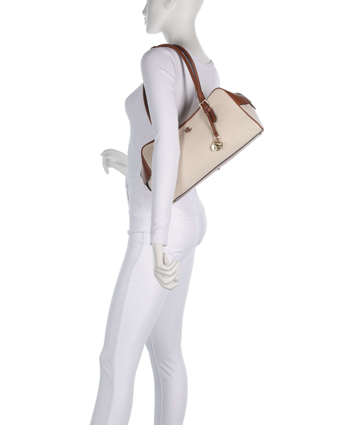 Lauren Ralph Lauren Marcy Shoulder bag natural/buff canvas/lauren tan