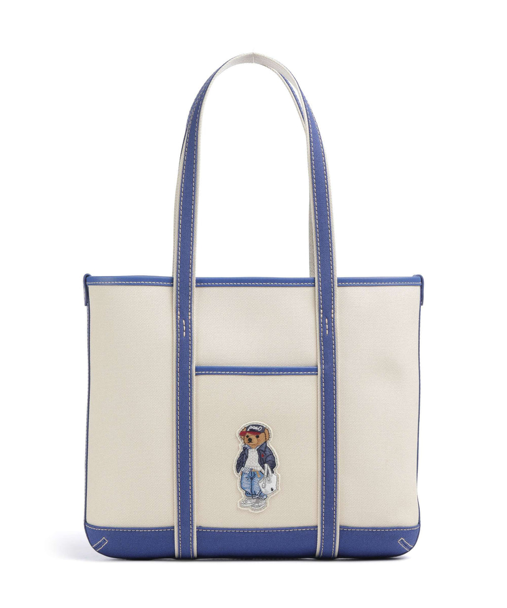 Polo Ralph Lauren Bear Spring Tote bag ecru/ indigo sky