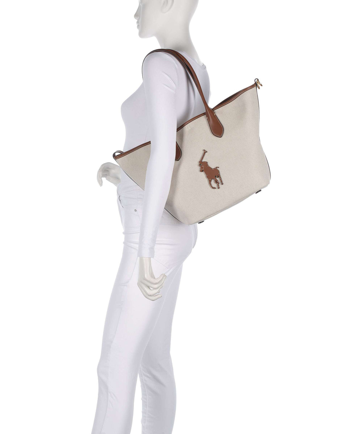 Polo Ralph Lauren Bellport Medium Tote bag natural/cuoio