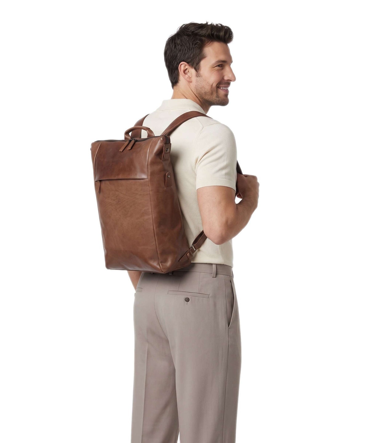 Harold's Caugio Laptop backpack cognac
