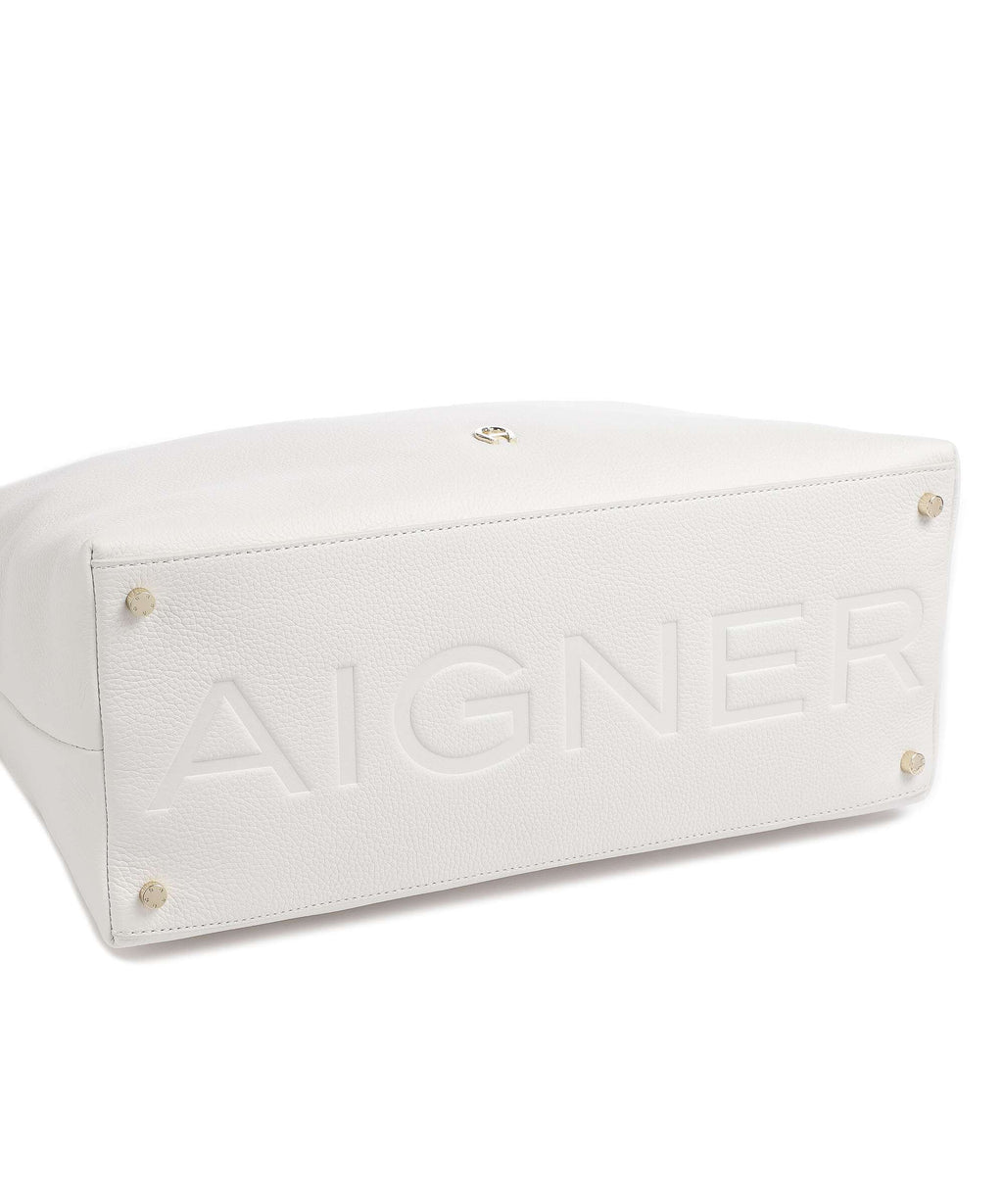 Aigner Zita M Hobo bag cotton white