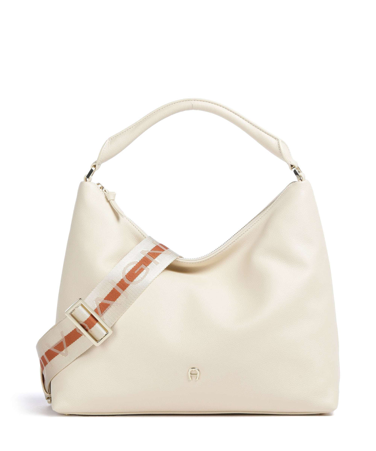 Aigner Zita M Hobo bag macadamia white