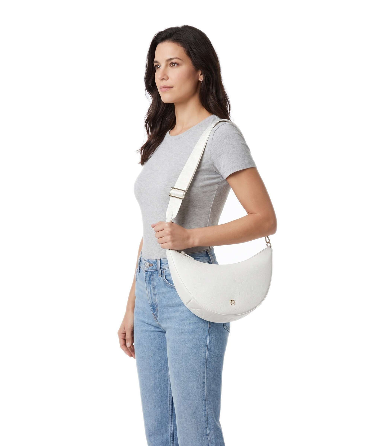 Aigner Zita M Crossbody bag cotton white