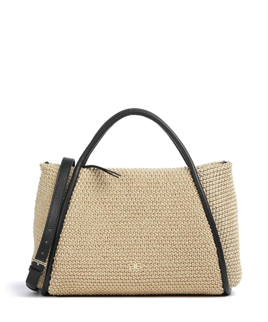 Abro Maglia Raffia Willow Handbag natural/black