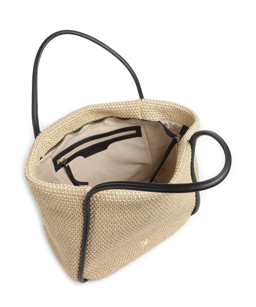Abro Maglia Raffia Willow Tote bag natural/black